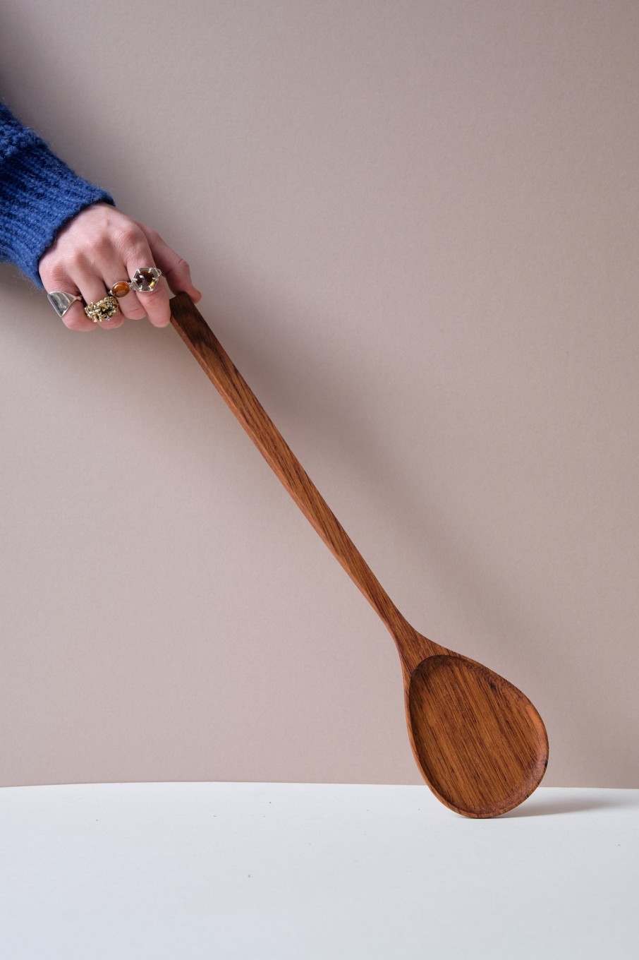 Wood POPHAMS | Large Brown Oak Mixing Spoon By Sewlyn House