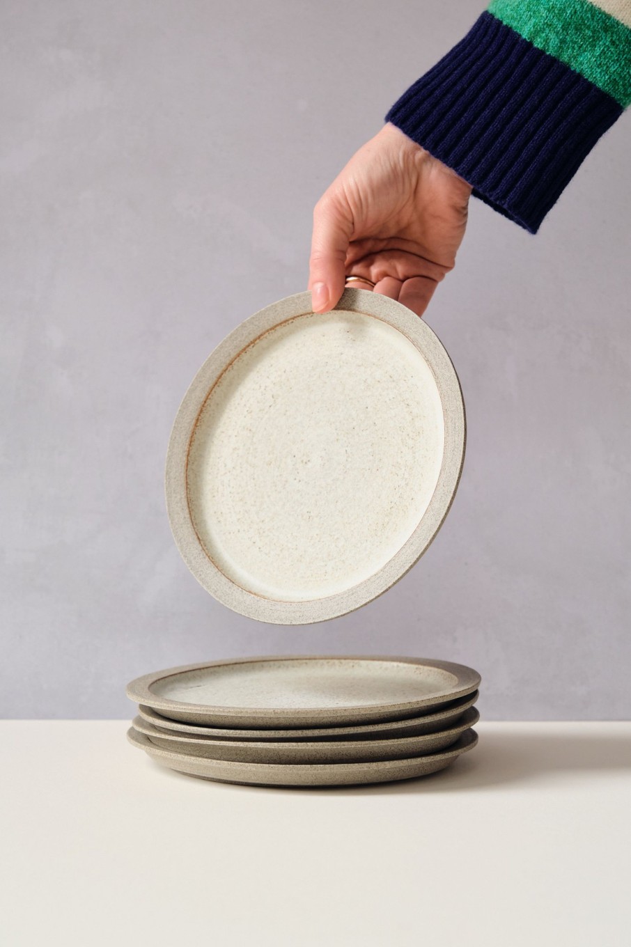 Ceramic POPHAMS | Grey Side Plate By Rebecca Morris