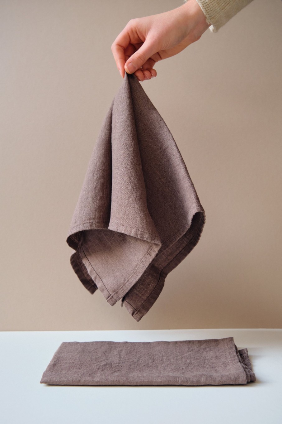 Dining POPHAMS | Brown Linen Napkin Pair