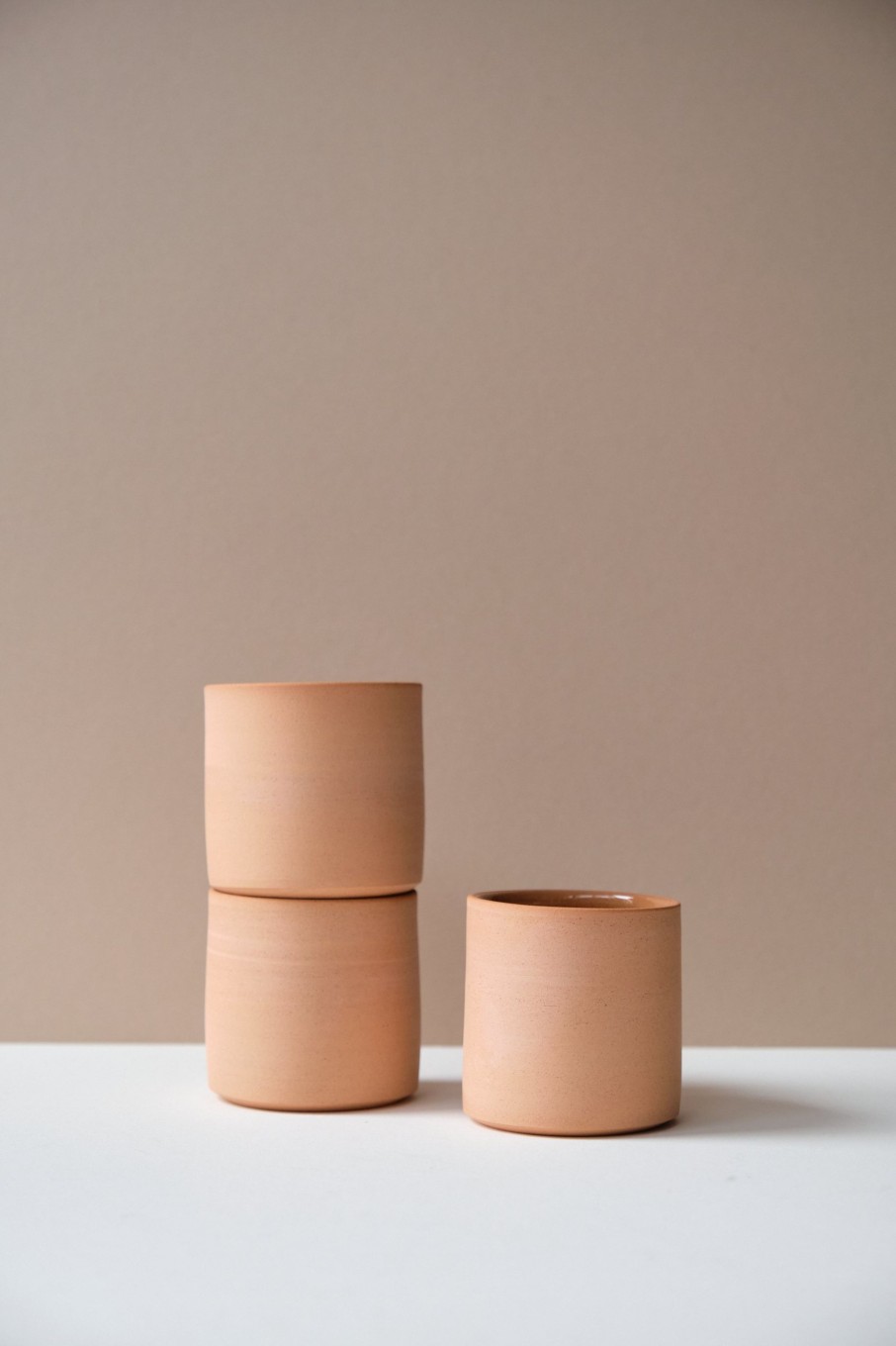 Ceramic POPHAMS | Flat White Cup In Dune By Andrea Roman