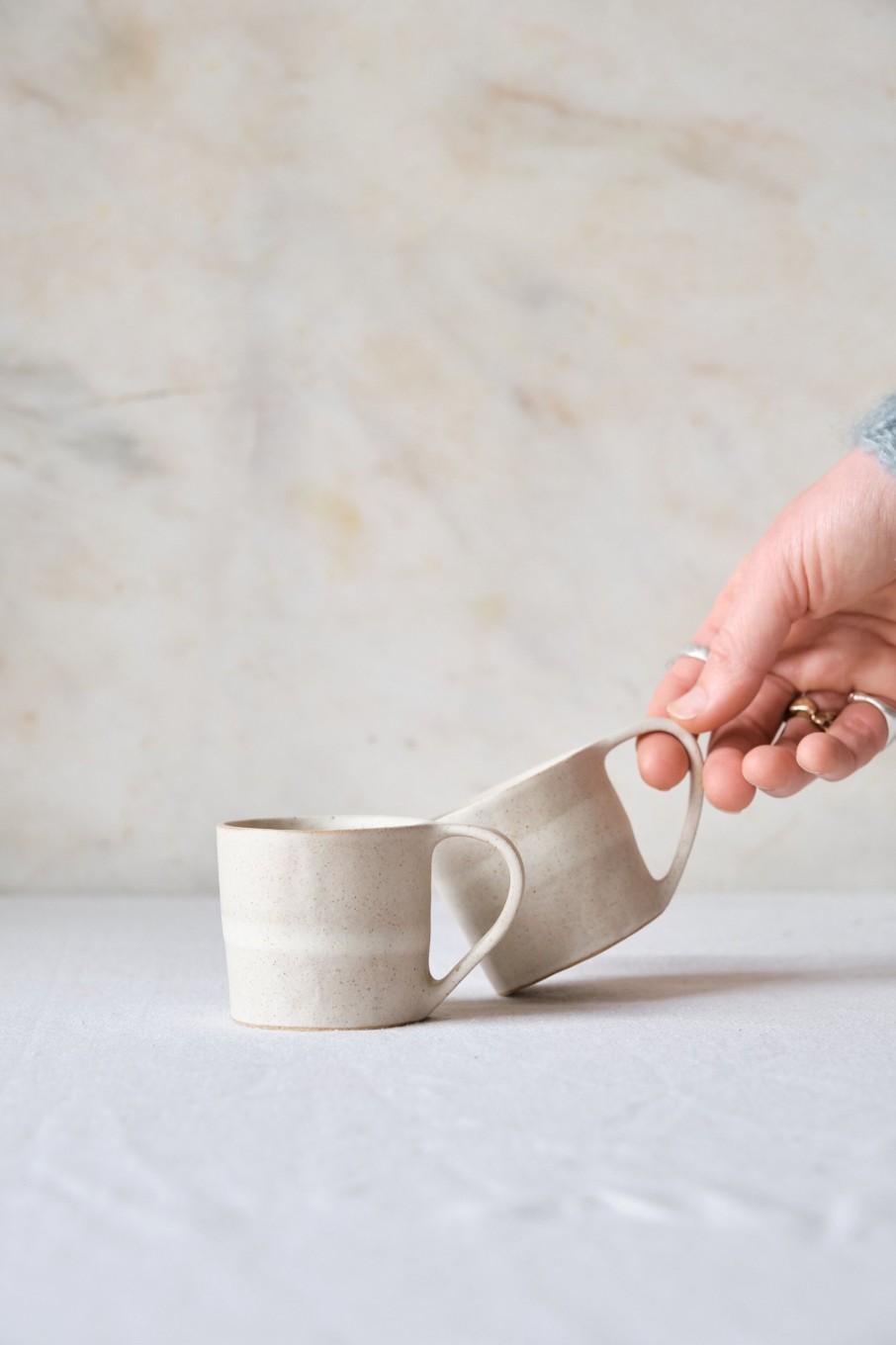 Ceramic POPHAMS | White Coiled Espresso Cup By Jayne Kersten